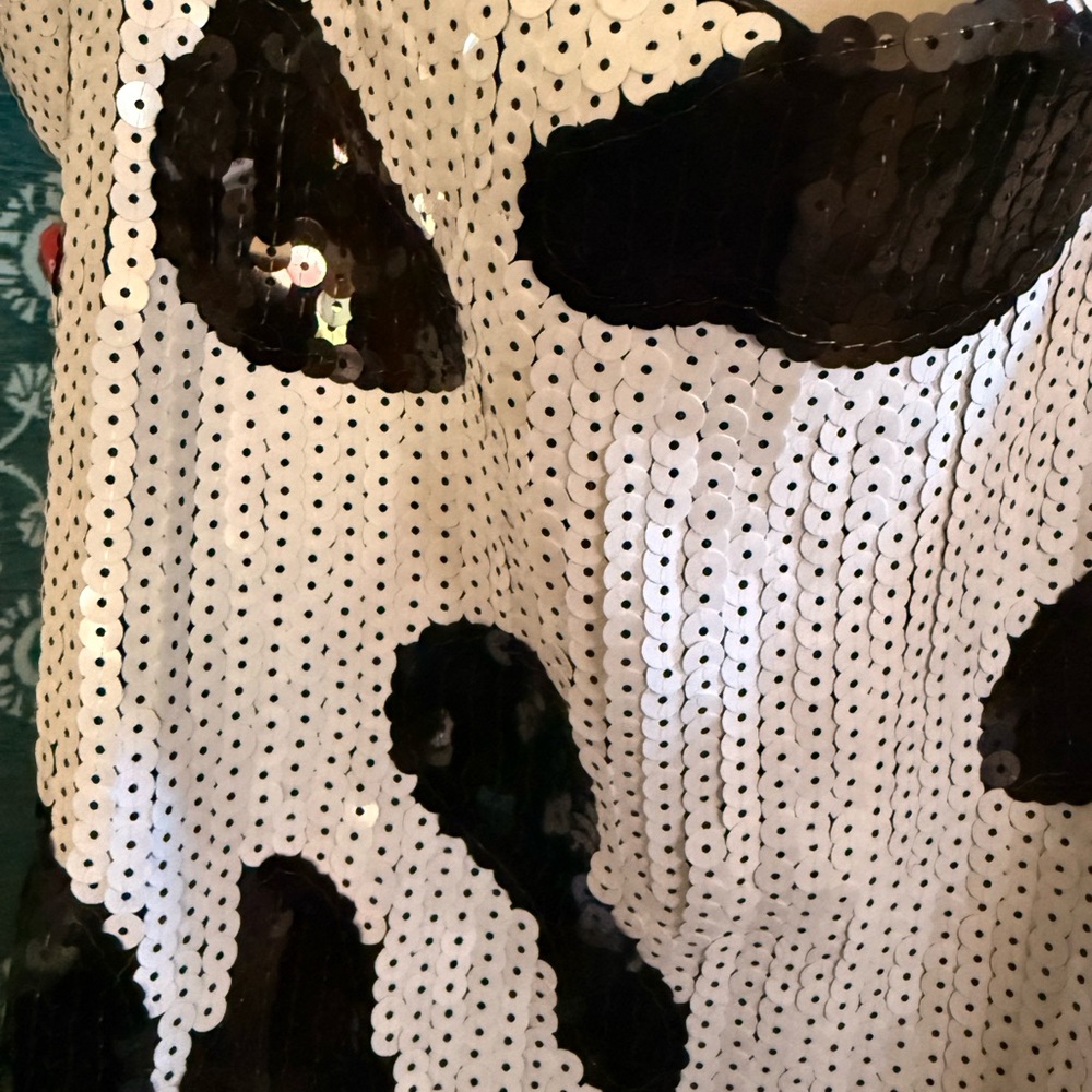 Nasty Gal White & Black Cow Print Slip Dress - Picture 5 of 8